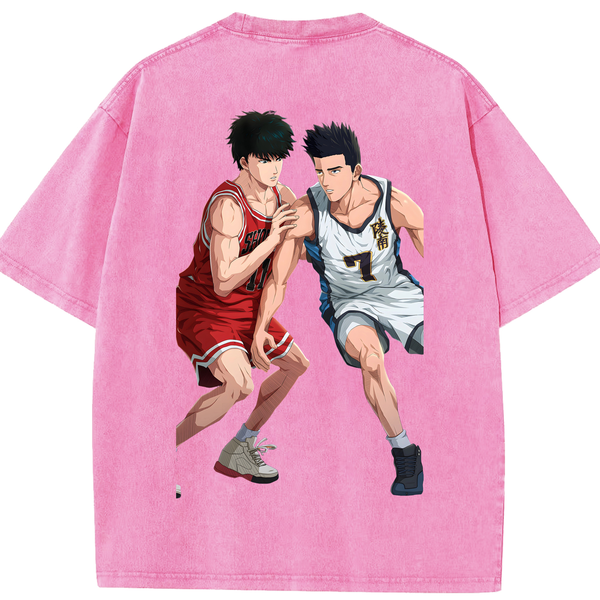 SLAM DUNK／スラムダンク 綿100% ヴィンテージ風 半袖Tシャツ（背面プリント）